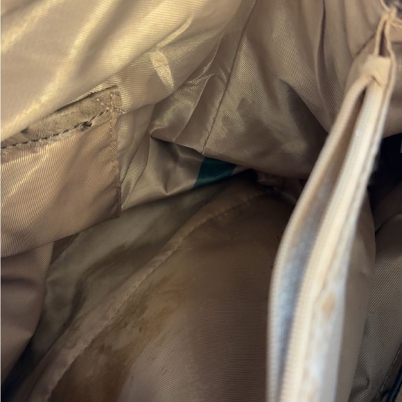 Taupe Ostrich Look Satchel Handbag and Wristlet - Picture 8 of 8